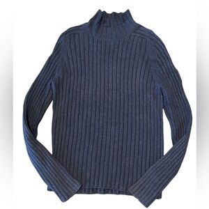 Vintage Abercrombie & Fitch Men Navy Ribbed Turtleneck Muscle Sweater Medium